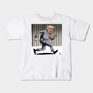 Trump running from Prison T-Shirts Design Kids T-Shirt